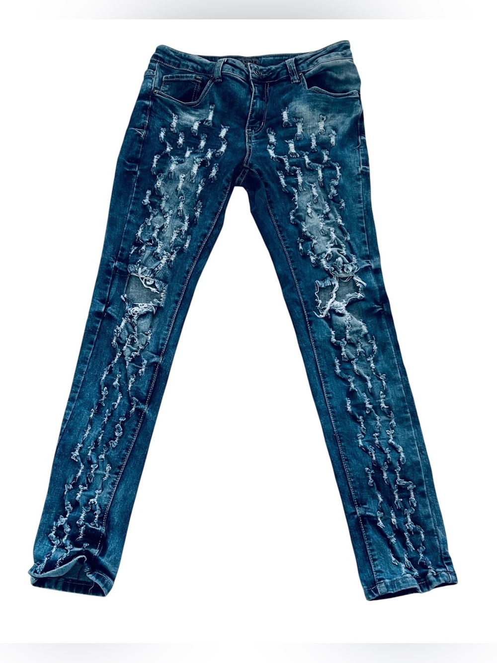 Buckle Black Jeans Mens 32 X 32  Blue Skinny Flex Mid Rise Stretch Distressed